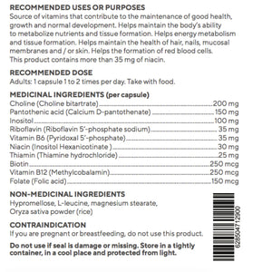 Raw Nutritional Vitamin B-Complex (90 Caps)